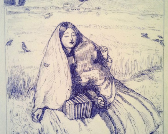 Study of Millais� The Blind Girl